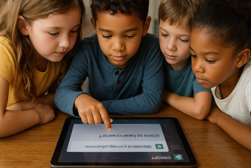 Kids using AI