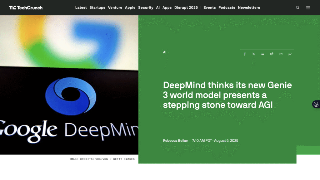 TechCrunch_Deepmind_genie3