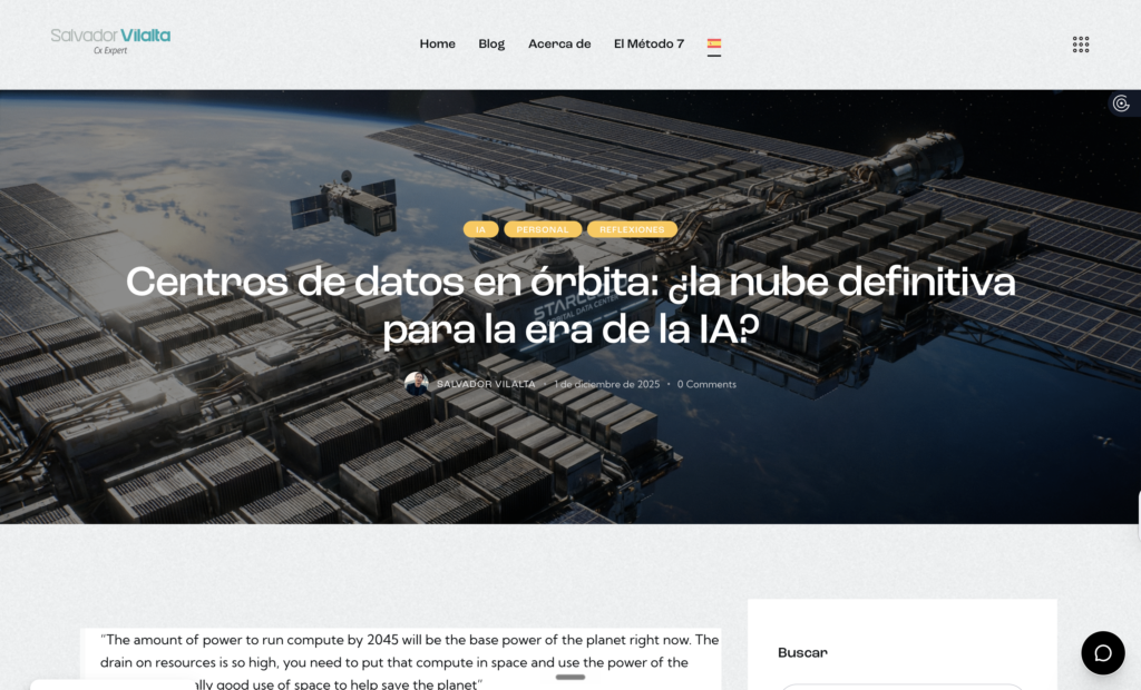 CENTROS DE DATOS EN ORBITA El blog de Salvador Vilalta